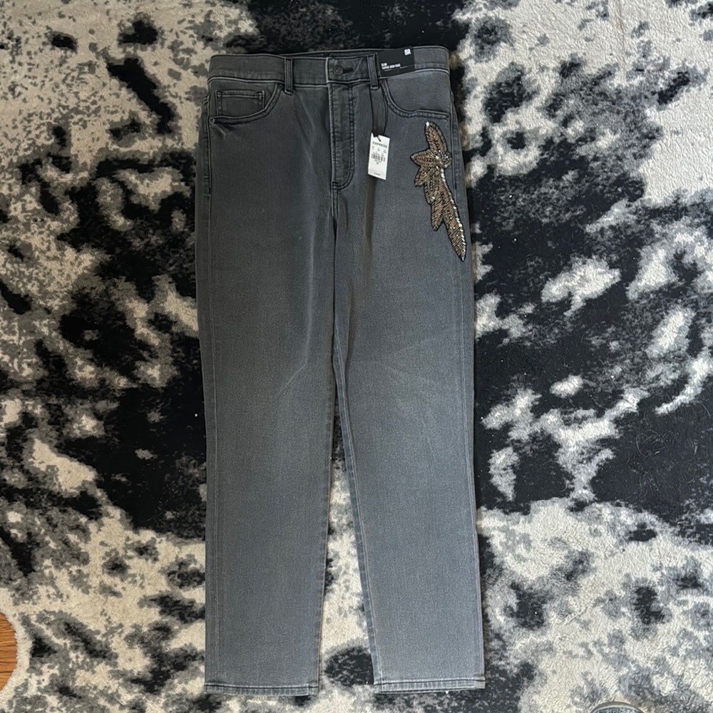 EXPRESS High-Rise Jeans with Sequin Detail
